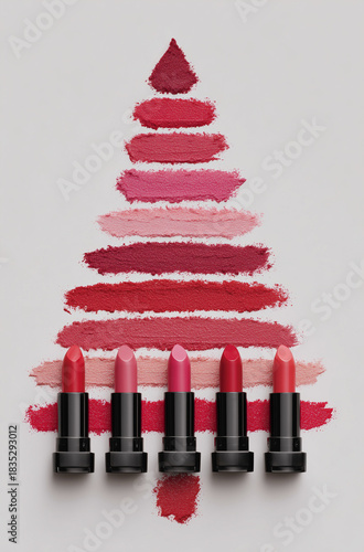 christmas tree from lipstick colour