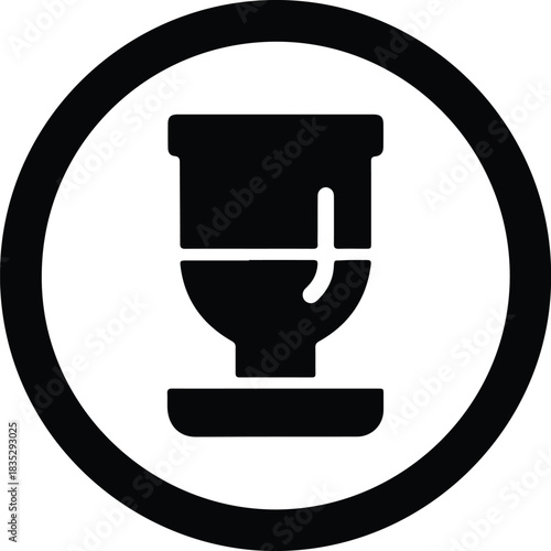 Silhouette toilet bowl icon on white background vector Illustrator
