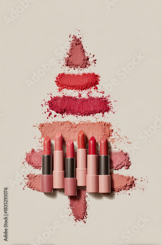 christmas tree from lipstick colour