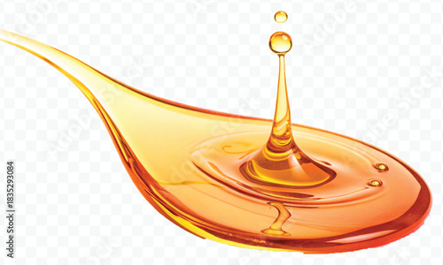 abstract smooth liquid  honey, engine, olive oil and  cooking splashing  in curve style isolated on white background