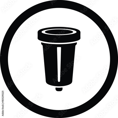 Silhouette Water Filter cartridge inside a circle frame vector Illustrator