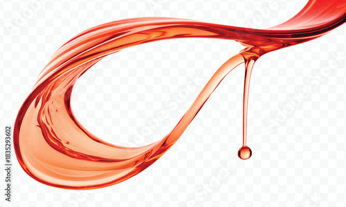 abstract smooth liquid  honey, engine, olive oil and  cooking splashing  in curve style isolated on white background