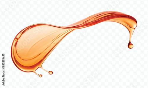 abstract smooth liquid  honey, engine, olive oil and  cooking splashing  in curve style isolated on white background