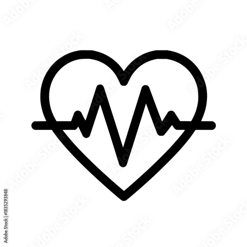 Heartbeat ekg vector graphic for medical health cardiology and wellness with vital signs monitoring symbol