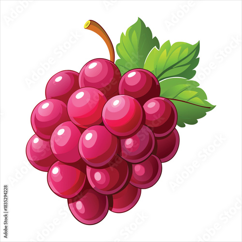  red grapes with green leaves