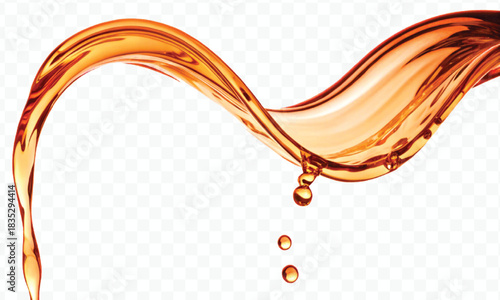 abstract smooth liquid  honey, engine, olive oil and  cooking splashing  in curve style isolated on white background