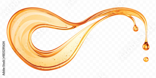 abstract smooth liquid  honey, engine, olive oil and  cooking splashing  in curve style isolated on white background