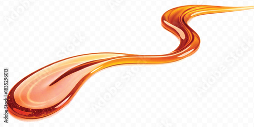 abstract smooth liquid  honey, engine, olive oil and  cooking splashing  in curve style isolated on white background