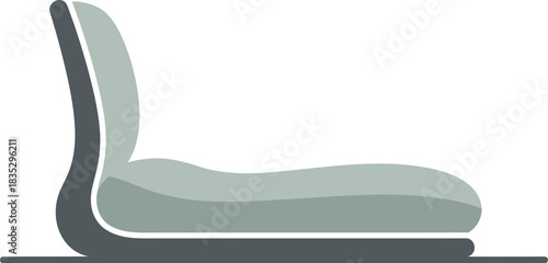 Minimalist modern armchair with curved backrest and seat on a thin base