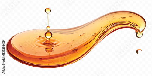 abstract smooth liquid  honey, engine, olive oil and  cooking splashing  in curve style isolated on white background