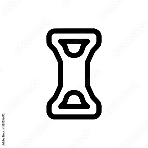 Black Hourglass Icon on White Background