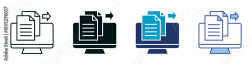 Data Entry Icon Set Consisting of Multiple Styles Vector Illustration