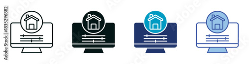 Home Control Icon Set Consisting of Multiple Styles Vector Illustration