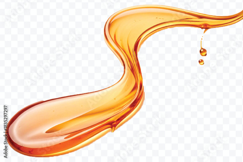 abstract smooth liquid  honey, engine, olive oil and  cooking splashing  in curve style isolated on white background