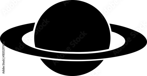Planet and Saturn icon of space ringed planet symbols, astronomy galaxy elements, flat style, line style gradient vector illustration isolated on transparent background