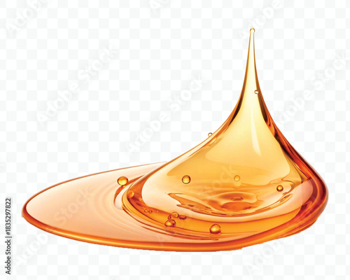 abstract smooth liquid  honey, engine, olive oil and  cooking splashing  in curve style isolated on white background