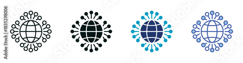 Digital Transformation Icon Set Consisting of Multiple Styles Vector Illustration