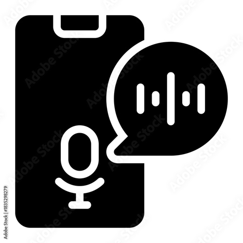 voice assistant glyph icon