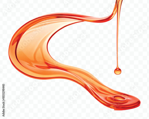 abstract smooth liquid  honey, engine, olive oil and  cooking splashing  in curve style isolated on white background
