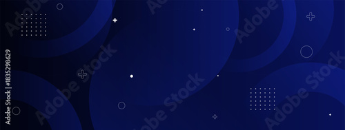 Futuristic abstract background in dark blue tones featuring circuit-like shapes, glowing dots, and modern tec inspired patterns.