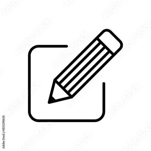 Edit icon with a pencil inside a checkbox, symbolizing task editing, modifications, and updates