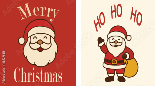 Jolly Santa Claus Holiday Design.
Ho Ho Ho Santa Cartoon Artwork.