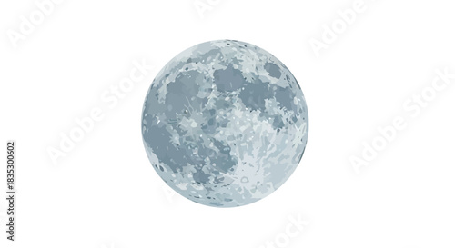 Detailed lunar surface depiction showcasing craters and textured terrain art illustration