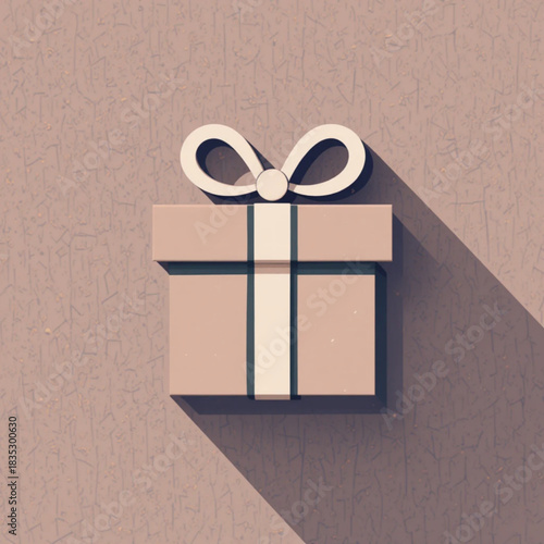 gift box with ribbon on wooden background