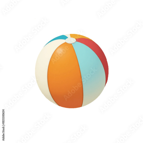 Flat colored beach ball icon illustration
