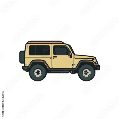 Illustration of a flat colored car icon on a plain background 