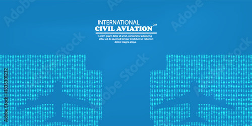 vector graphic of international civil aviation day celebration on flat design. vector illustration