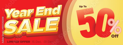 year end sale banner. modern clean style. promotional sale banner template vector illustration
