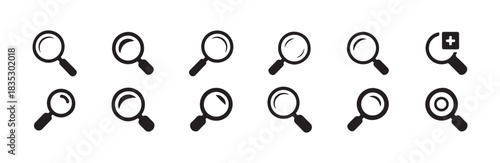 Search icon set vector. collection of search icons. magnifying glass icon. find symbol. zoom in sign