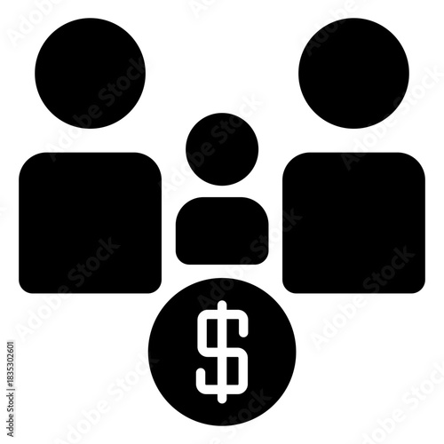 Family Budget black fill icon