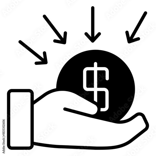 Income black fill icon