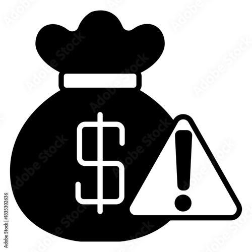 Over Budget black fill icon