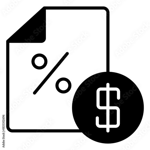 Tax black fill icon