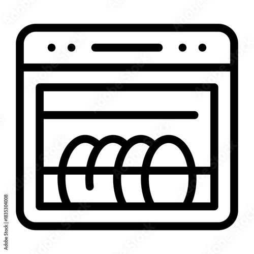 dishwasher line icon