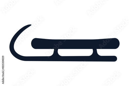 luge race sled black icon, winter sport concept- vector illustration