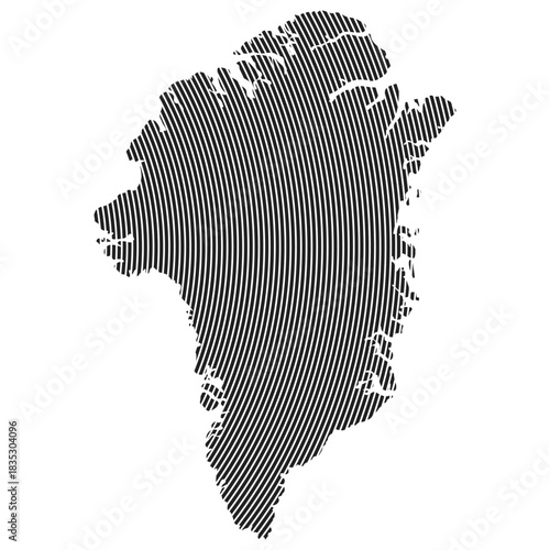 Greenland map icon. Spiral lines country map - vector illustrations.