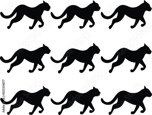 set of silhouettes of animals