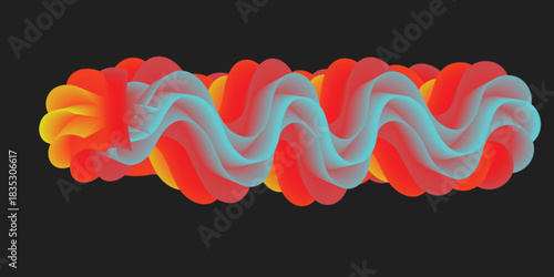 Fluid gradient waves abstract colorful visual art digital design