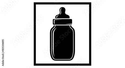 Baby Bottle Icon A Simple Symbol for Infant Feeding.