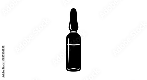 Black and White Ampoule Illustration for Medical Use 1.
