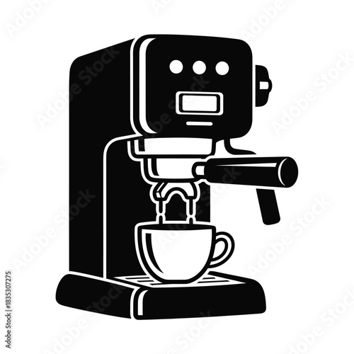 Espresso machine brewing coffee into cup icon coffee, espresso, machine, maker, brewer