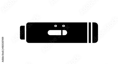 Black and White Vape Pen Icon Illustration.