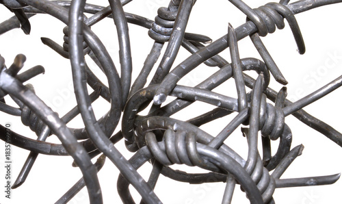 barbed wire isolated on white background