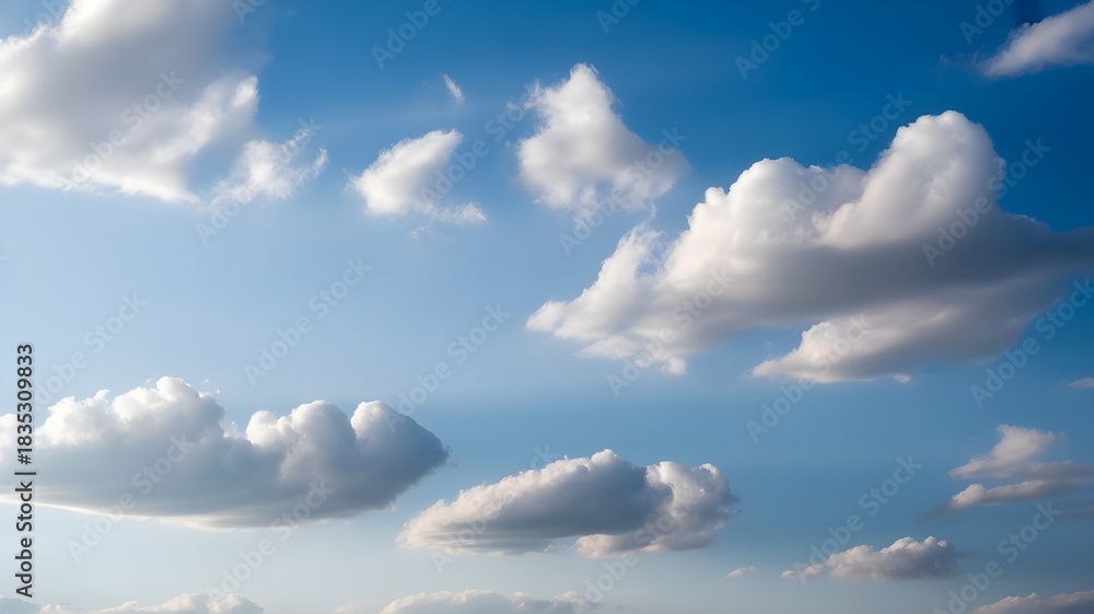 Fototapeta premium beautiful soft white clouds clear blue sky background