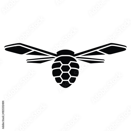 Beehive silhouette black vector on white background.