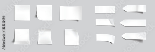 Set of blank paper mockups in various shapes for presentation, layout testing, branding, and creative design projects.